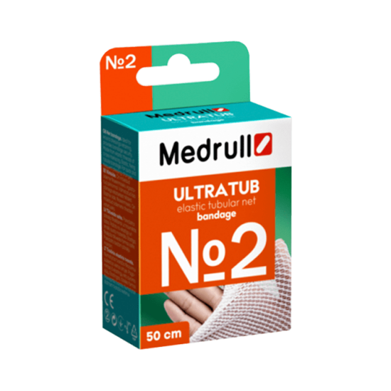Бинт медичний сiтчатий еластичний Medrull Ultratub №2, розмiр 2,0см x 50 cм
